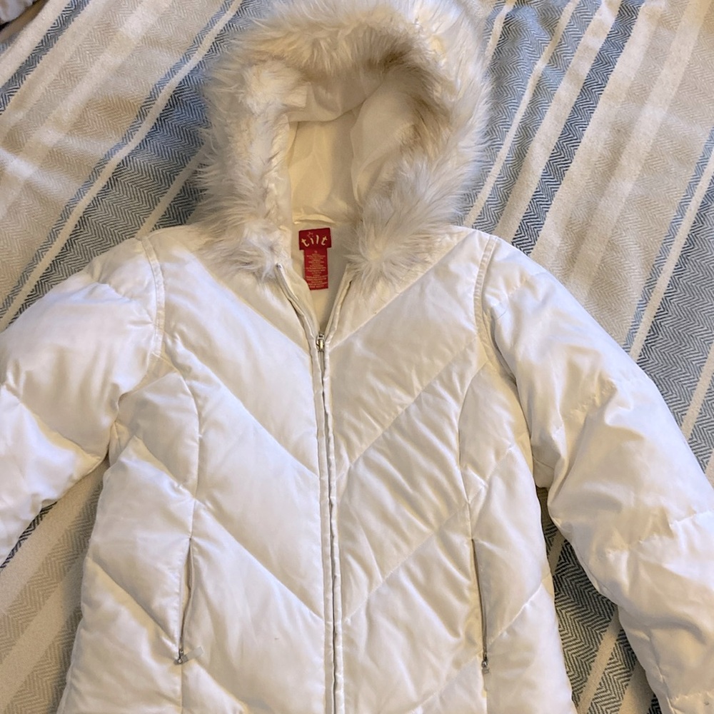 Girl/Women’s trim white down coat